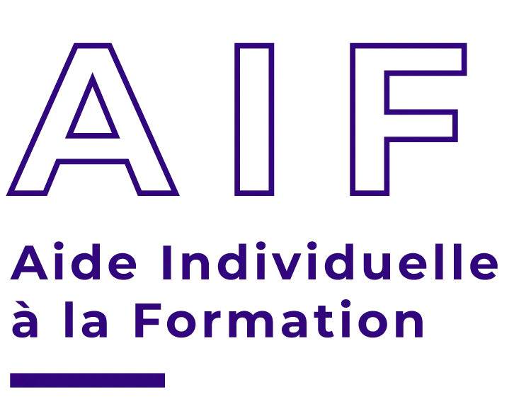 Logo AIF, aide individuelle à la formation, prenant en charge les formations professionnelles de couture chez FLK Creations