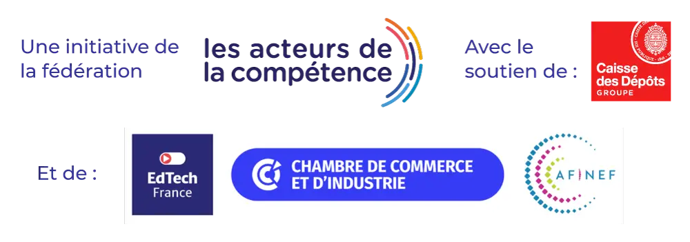 Image réunissant tous les logos des organismes soutenant le projet de charte de déontologie CPF pour la formation professionnelle de couture FLK Créations