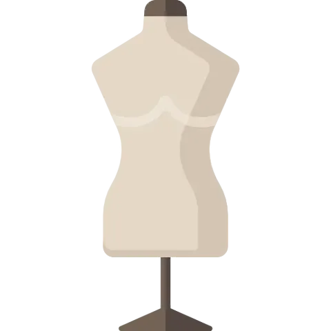 icône représentant un mannequin illustrant les espaces annexes dont zone d&apos;essayage avec un mannequin de couture - formation professionnelle de couture FLK Créations