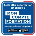 Logo Mon Compte Formation (CPF) éligible, utilisable pour le financement de votre formation professionnelle chez FLK Creations