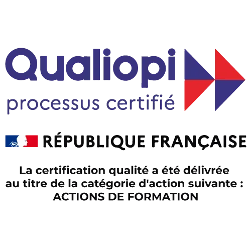 Logo Qualiopi, certifiant la qualité de notre organisme de formation professionnelle FLK Creations