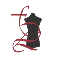 Logo de FLK Creations, organisme de formation professionnelle de couture, représentant un mannequin entouré des lettres F et L